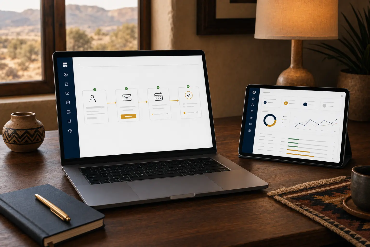 A practical business workflow connecting forms, email, scheduling, and customer records